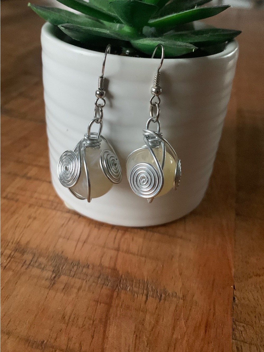 Artisan Handcrafted Wire-Wrapped Drop Earrings